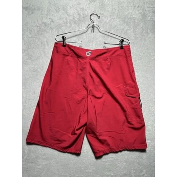 Men’s Red Original Watermen Life Guard Swim Trunks Size 34 - Picture 9 of 11